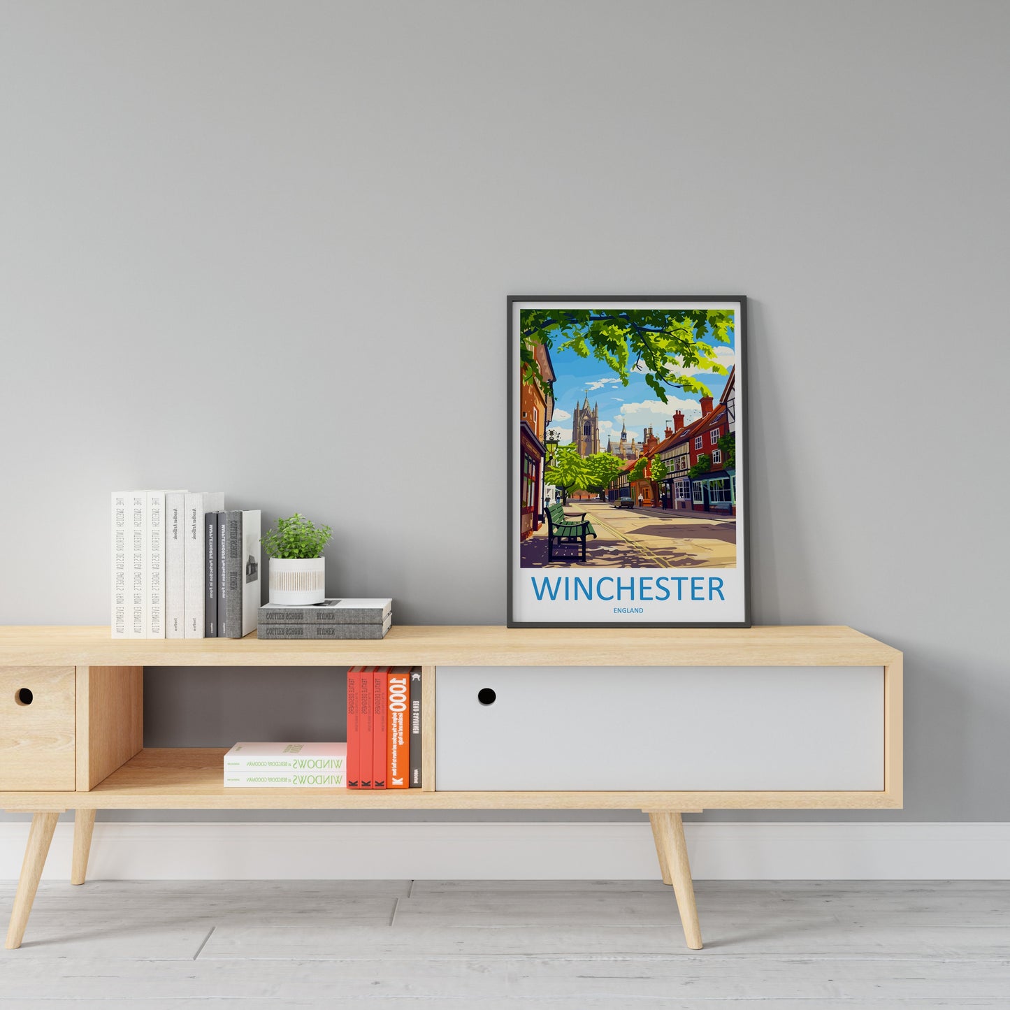 Winchester Travel Print Wall Art Winchester Wall Hanging Home Décor Winchester Gift Art Lovers England Art Lover Gift Winchester Travel