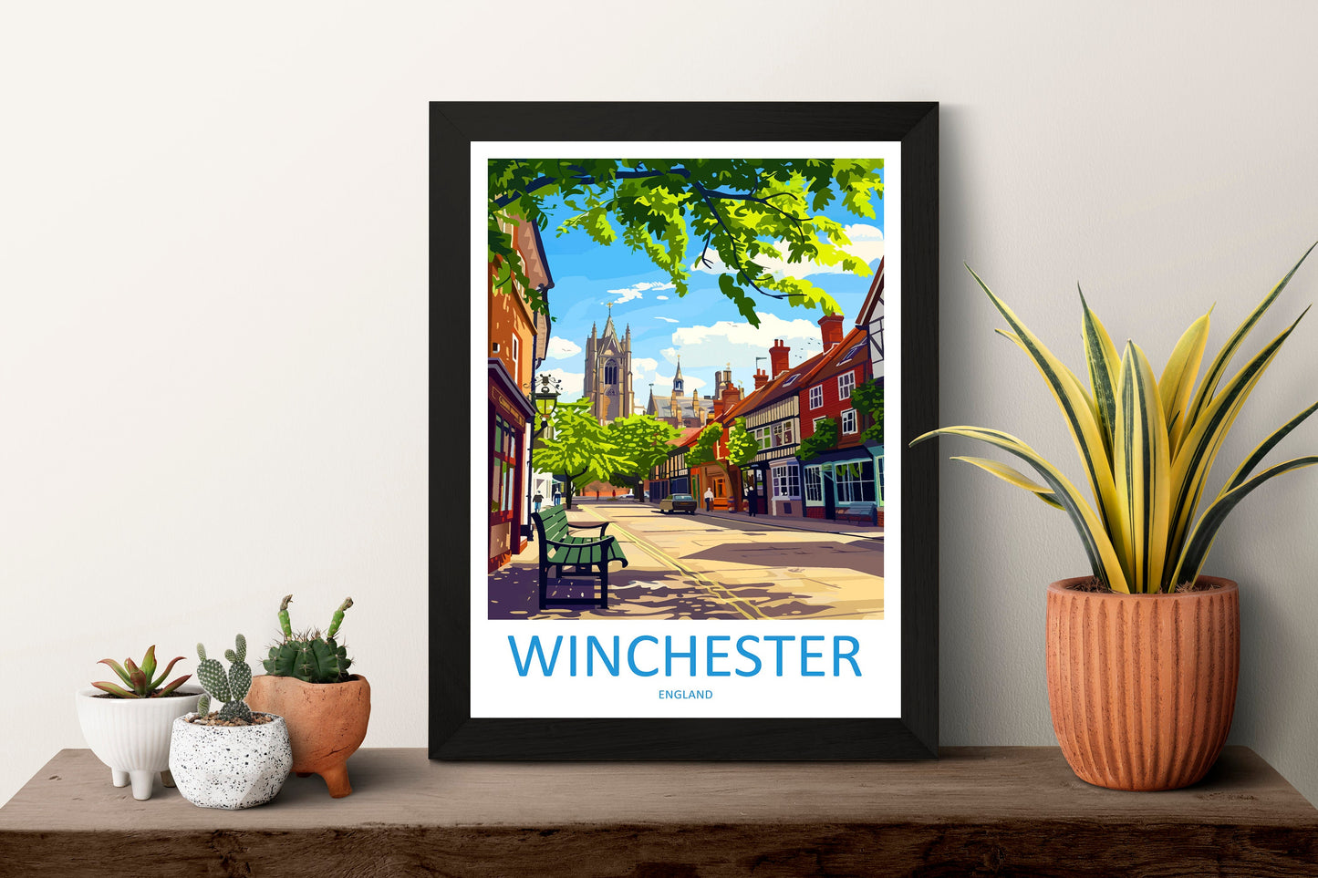 Winchester Travel Print Wall Art Winchester Wall Hanging Home Décor Winchester Gift Art Lovers England Art Lover Gift Winchester Travel
