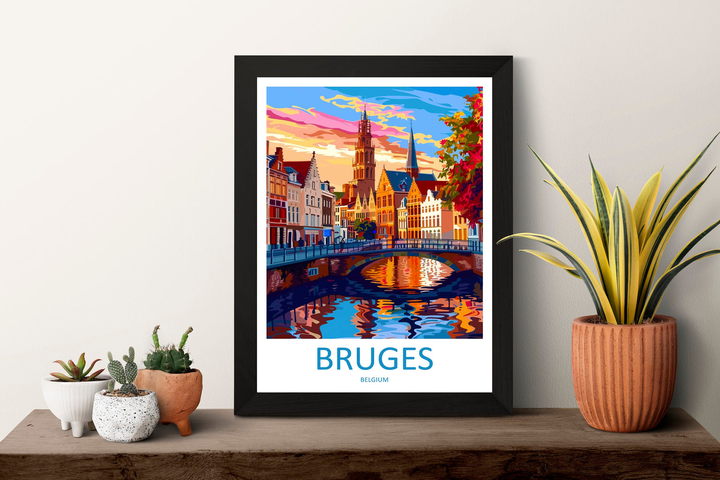 Bruges Travel Print Wall Art Bruges Wall Hanging Home Décor Bruges Gift Art Lovers Belgium Art Lover Gift Bruges Wall Décor