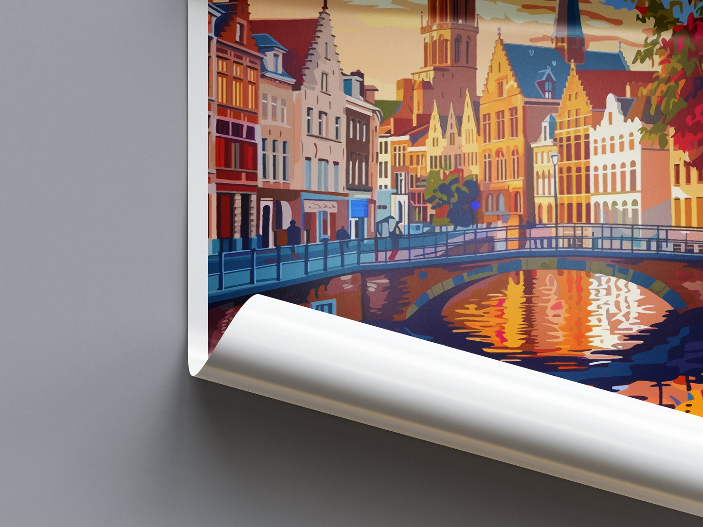 Bruges Travel Print Wall Art Bruges Wall Hanging Home Décor Bruges Gift Art Lovers Belgium Art Lover Gift Bruges Wall Décor