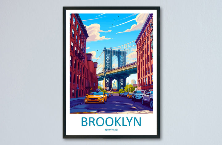 Brooklyn New York Travel Print Wall Art Brooklyn Wall Hanging Home Décor Brooklyn Gift Art Lovers New York Art Lover