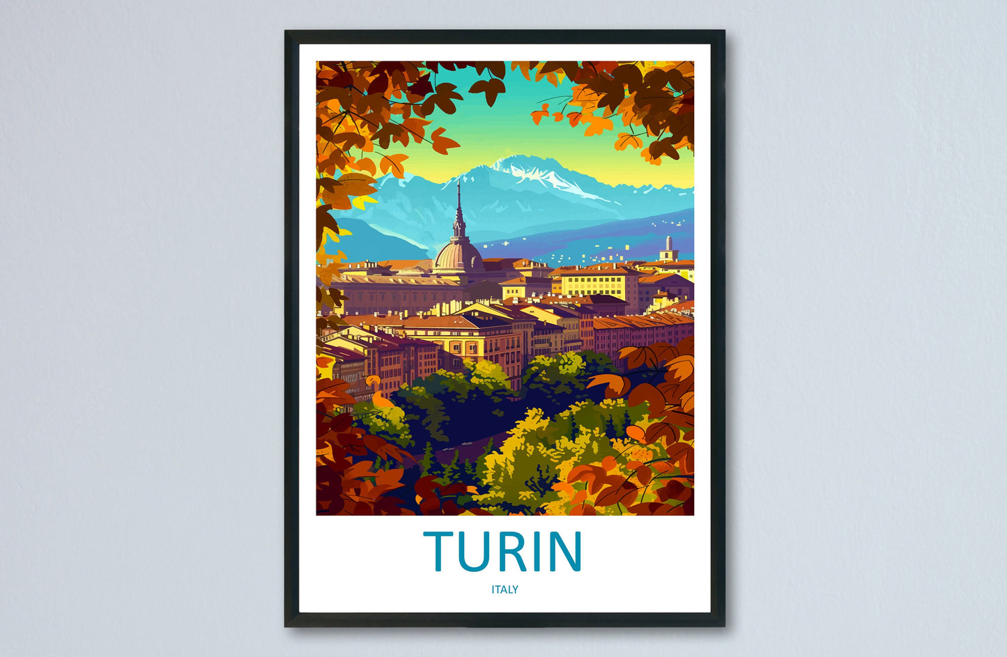 Turin Travel Print Wall Art Turin Wall Hanging Home Décor Turin Gift Art Lovers Italy Art Lover Gift Turin Print Turin Italy Art