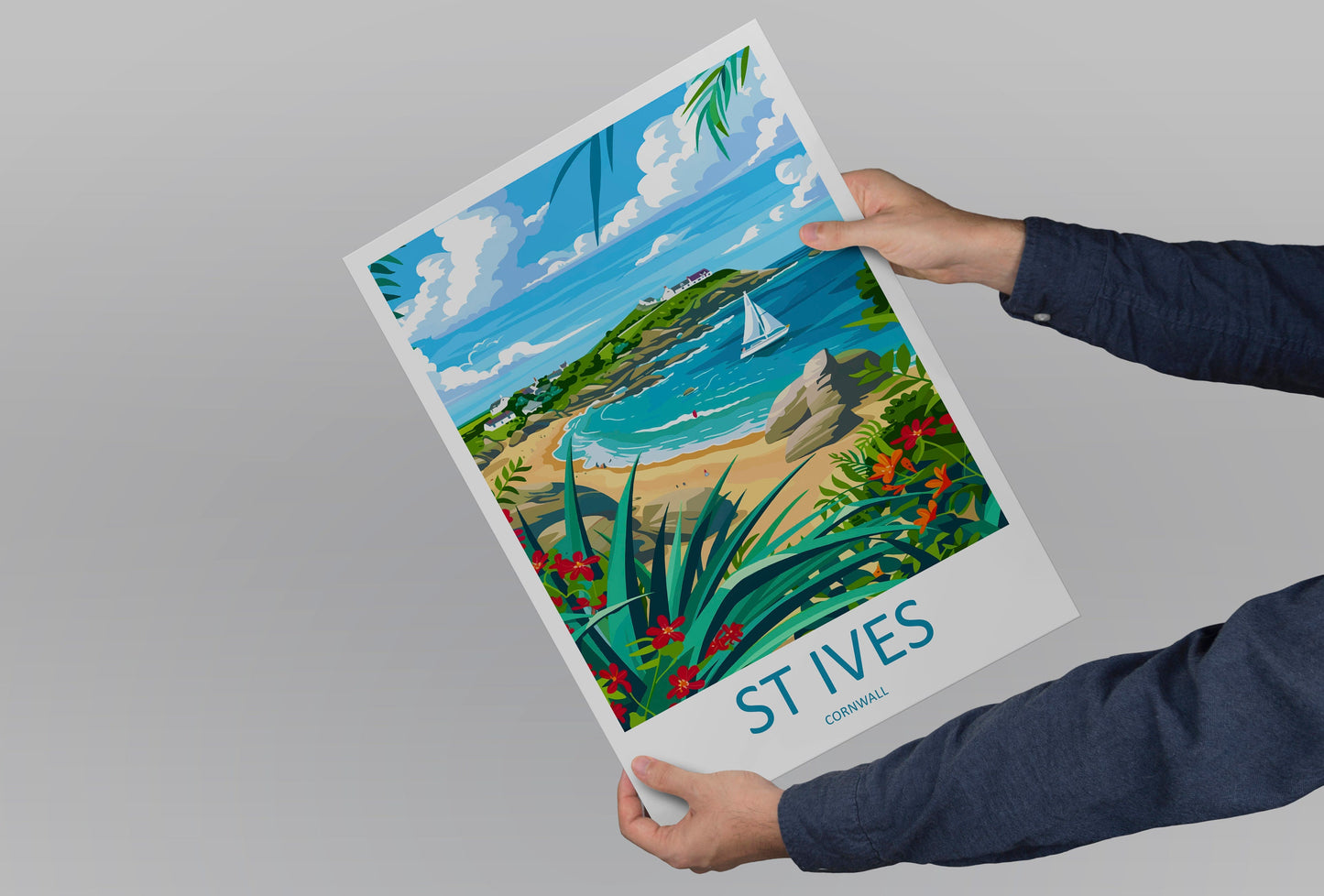 St Ives Travel Print Wall Art St Ives Wall Hanging Home Décor St Ives Gift Art Lovers England Art Lover Gift St Ives Travel Souvenir