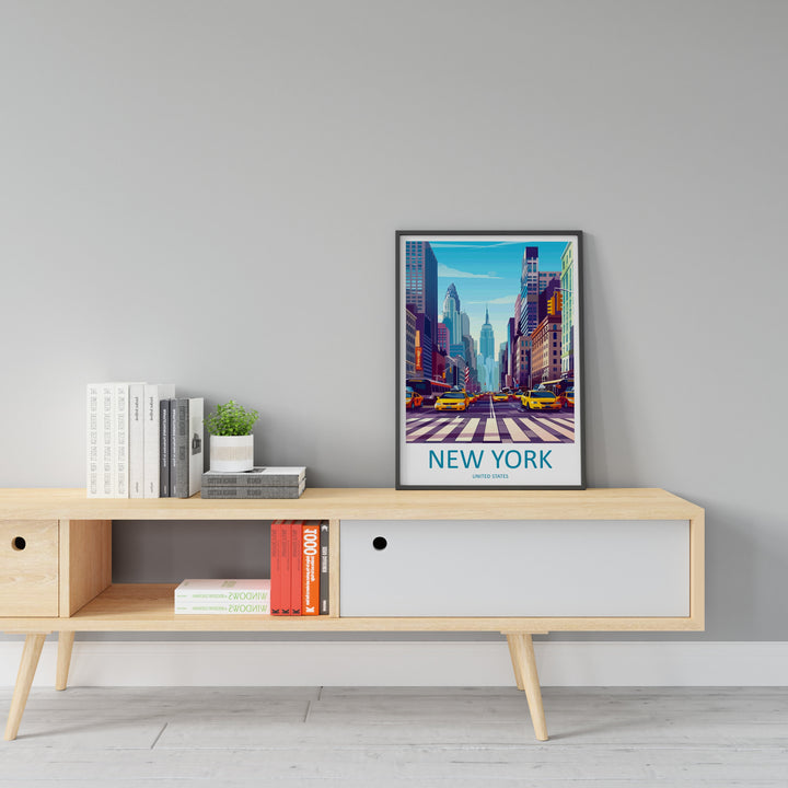 New York Travel Print Wall Art New York Wall Hanging Home Décor New York Gift Art Lovers New York State Art Gift Lover Print