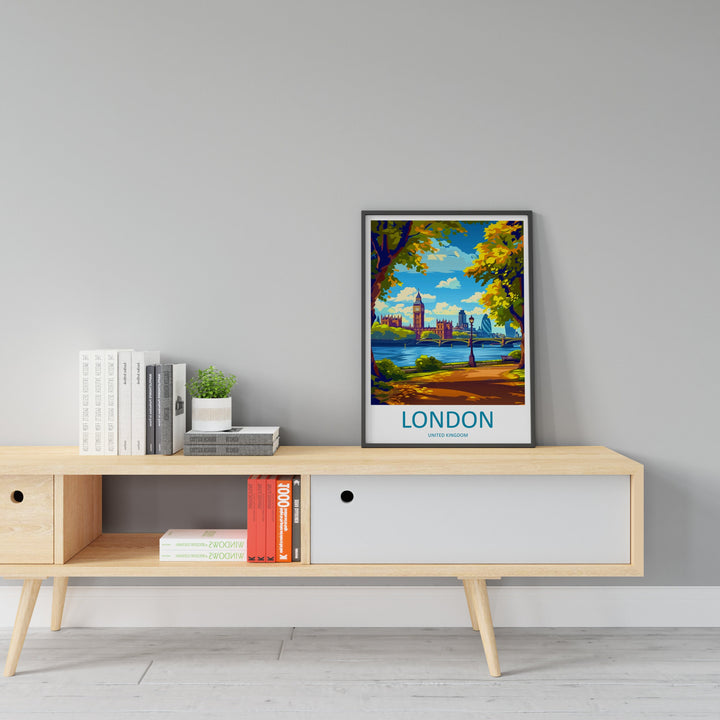 London Travel Print Wall Art London Wall Hanging Home Décor London Gift Art Lovers England Art Lover Gift London Travel Gift