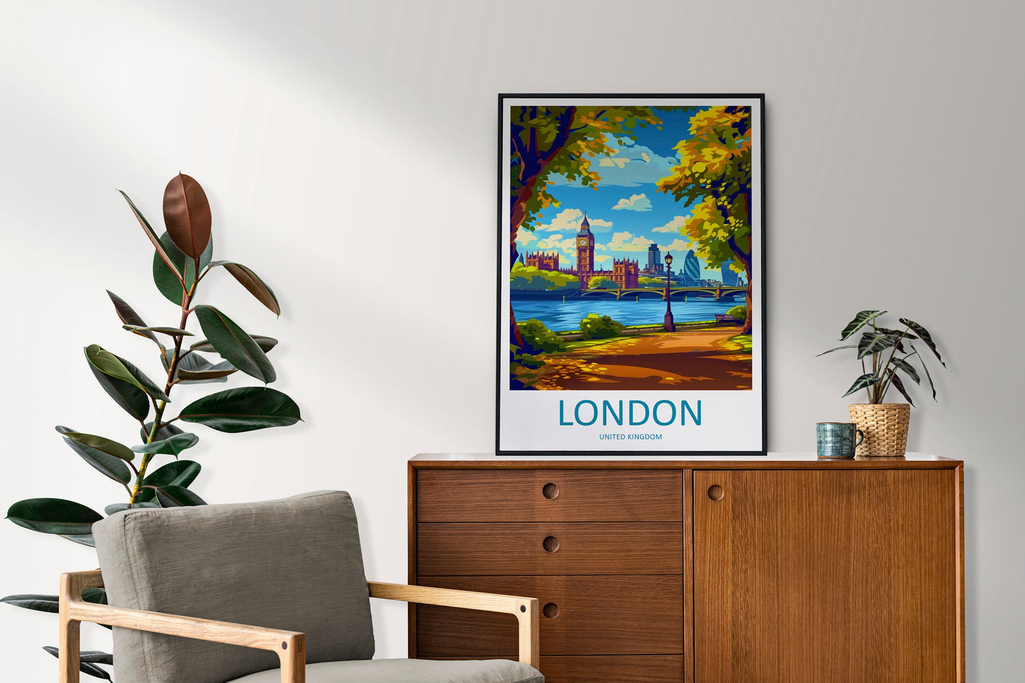 London Travel Print Wall Art London Wall Hanging Home Décor London Gift Art Lovers England Art Lover Gift London Travel Gift