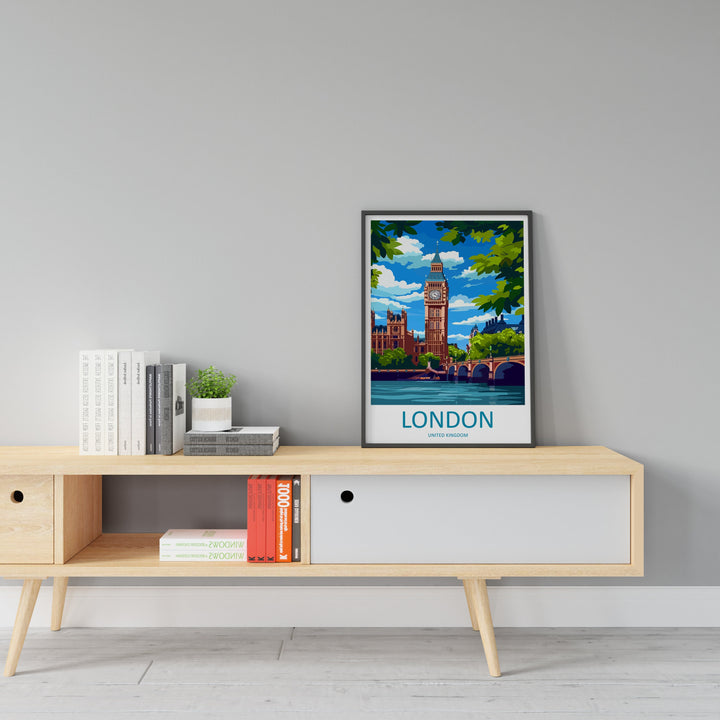 London Travel Print Wall Art London Wall Hanging Home Décor London Gift Art Lovers England Art Lover Gift London Travel Gift
