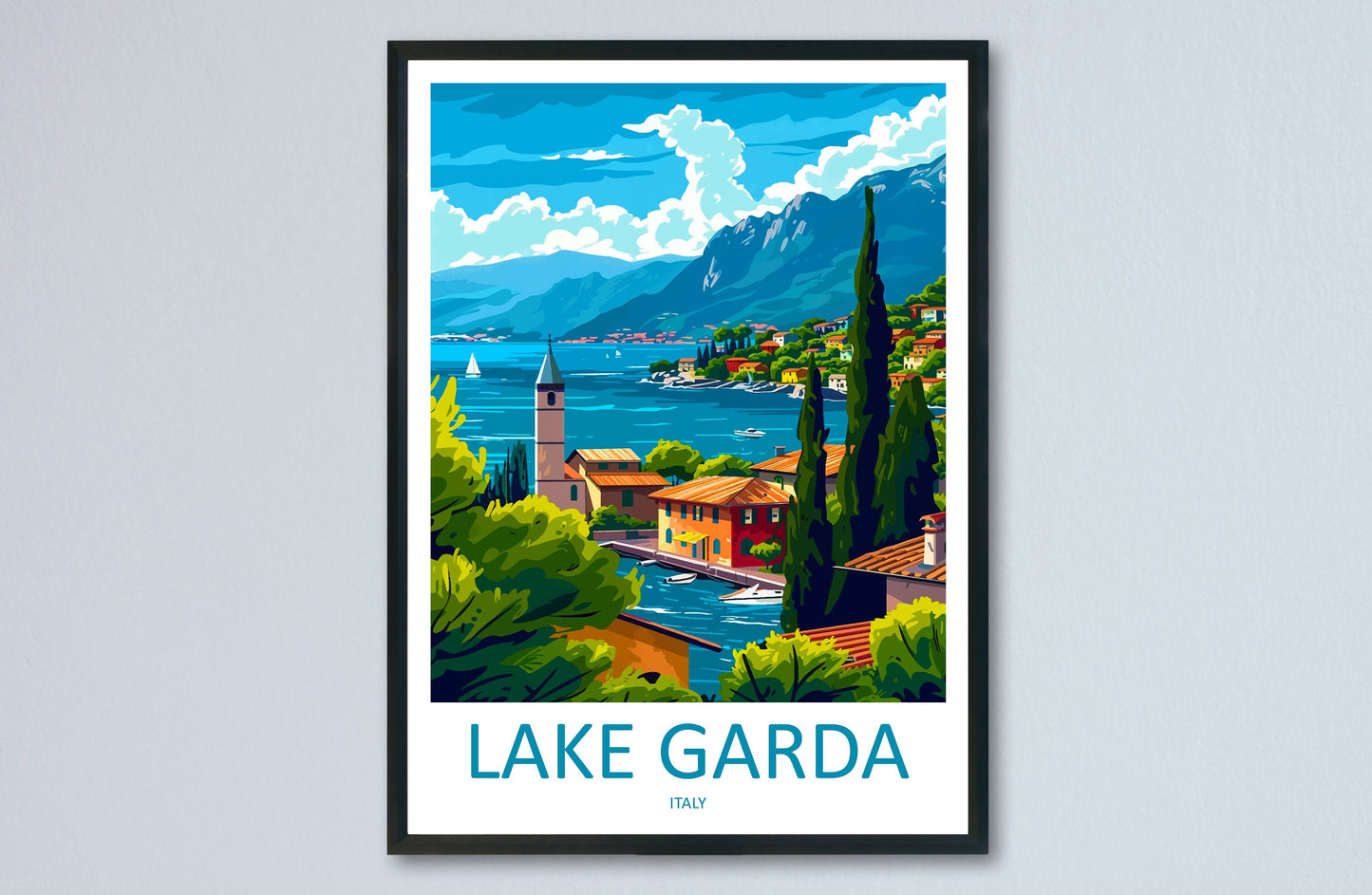 Lake Garda Travel Print Wall Art Lake Garda Wall Hanging Home Decoration Lake Garda Gift Art Lovers Wall Art Print Art Lake Garda Travel Art