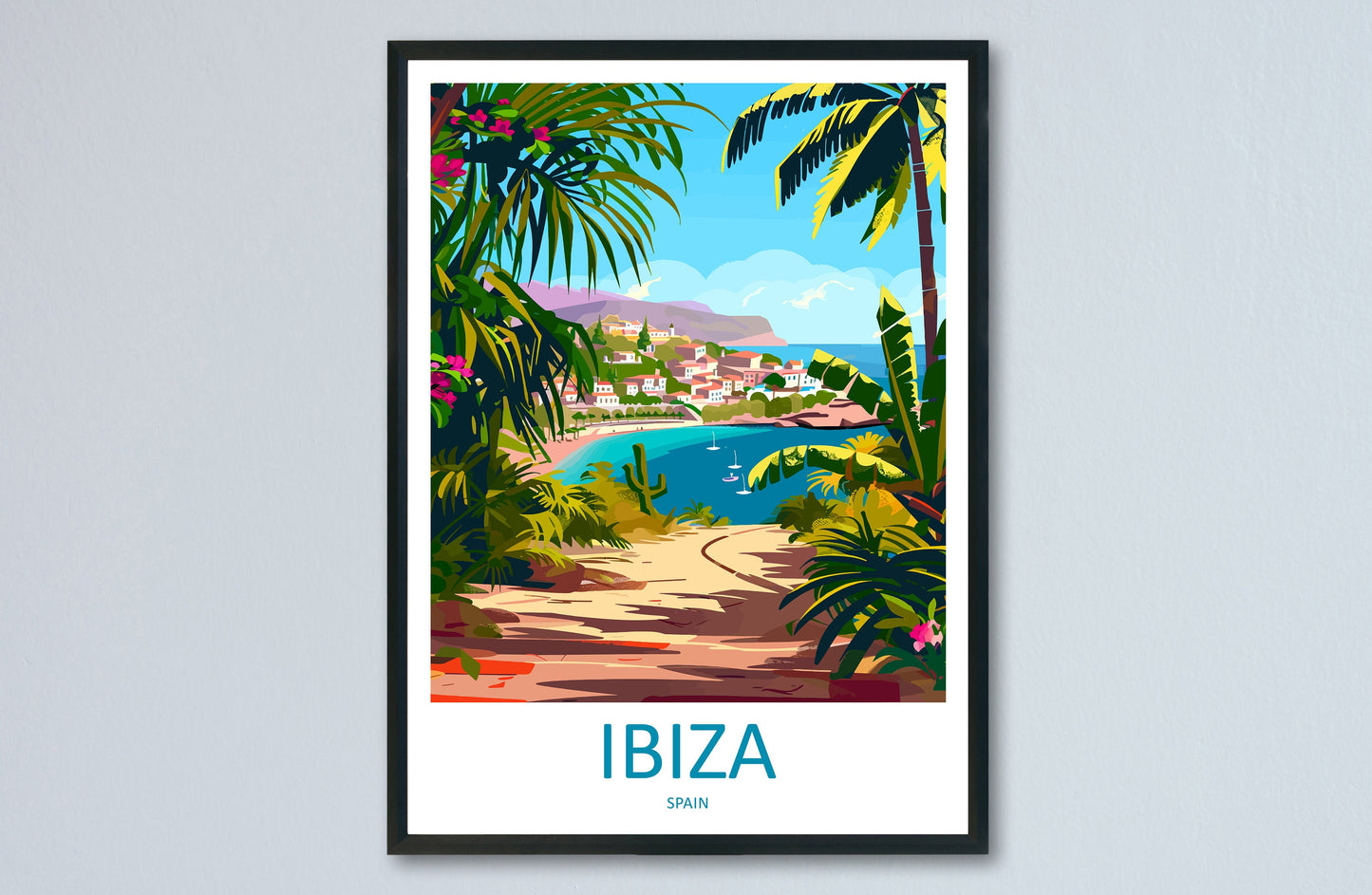 Ibiza Travel Print Wall Art Ibiza Wall Hanging Home Décor Ibiza Gift Art Lovers Spain Art Lover Gift Ibiza Wall Décor Ibiza Spain Print