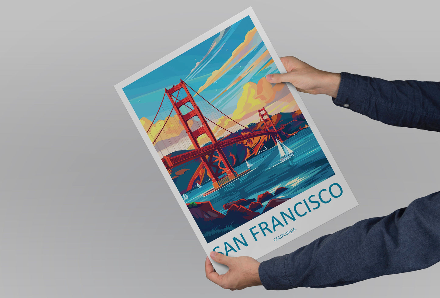 San Francisco Golden Gate Travel Print Wall Art San Francisco Wall Hanging Home Décor San Francisco Gift Art Lovers California Art Lover
