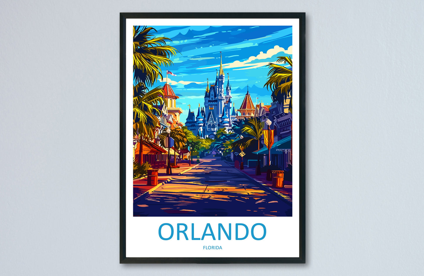 Orlando Travel Print Wall Art Orlando Wall Hanging Home Décor Orlando Gift Art Lovers Gift Florida Orlando Print For Florida City