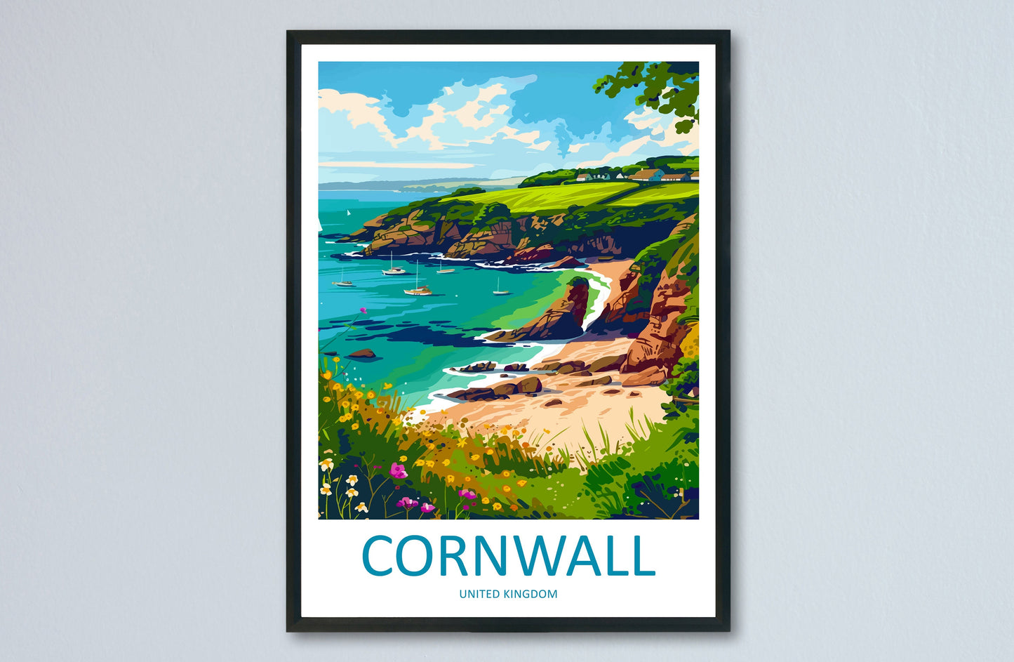 Cornwall Travel Print Wall Art Cornwall Wall Hanging Home Decoration Cornwall Gift Art Lovers Wall Art Print Art Cornwall Print Cornwall Art