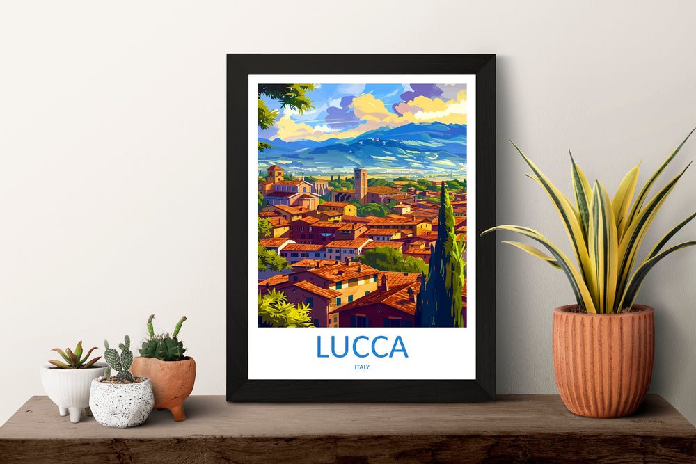 Lucca Travel Print Wall Art Lucca Wall Hanging Home Décor Lucca Gift Art Lovers Italy Art Lover Gift Lucca Print Lucca Travel Gift Art