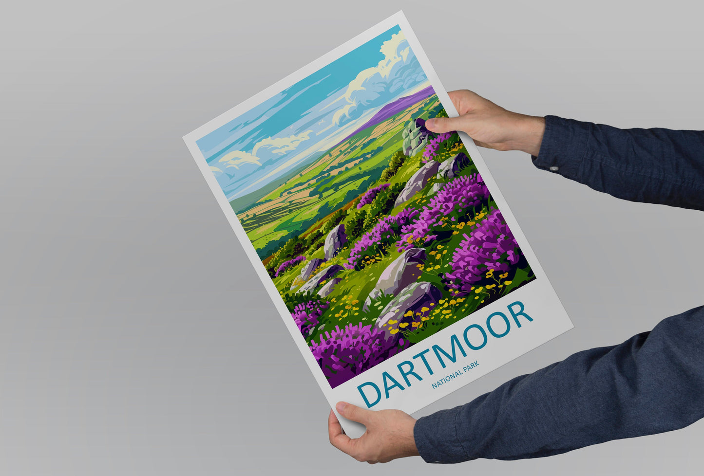 Dartmoor Travel Print Wall Art Dartmoor Wall Hanging Home Deco National Park Gift Art Lovers Wall Art Print Dartmoor National Park Wall Art