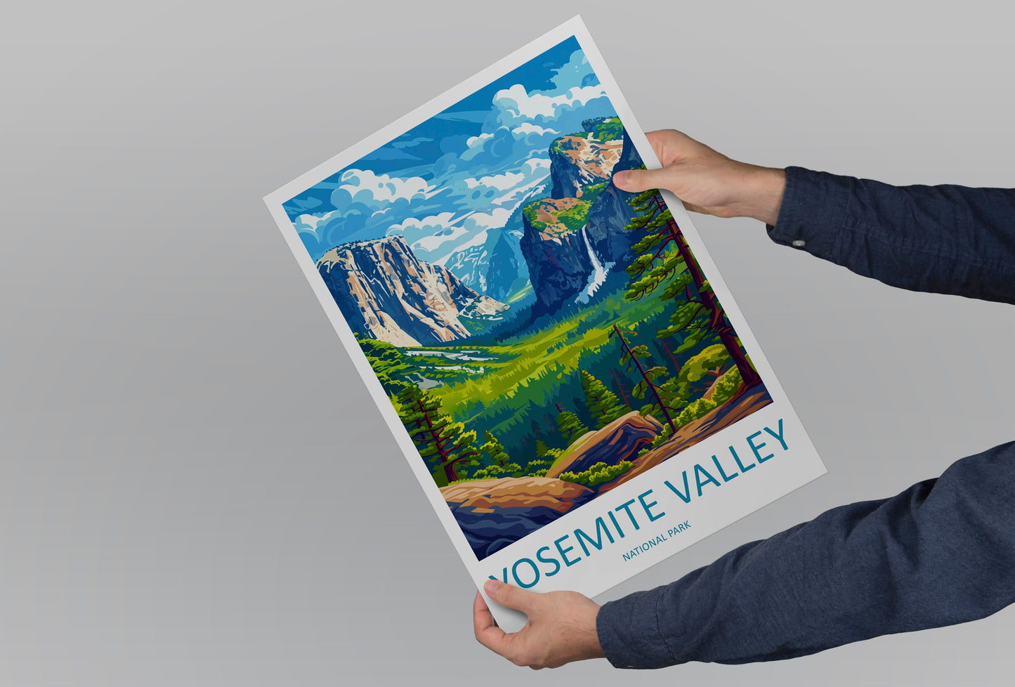 Yosemite Valley National Park Travel Print Wall Art Yosemite Valley Wall Hanging Home Décor Yosemite Valley Gift Art Lovers California Art