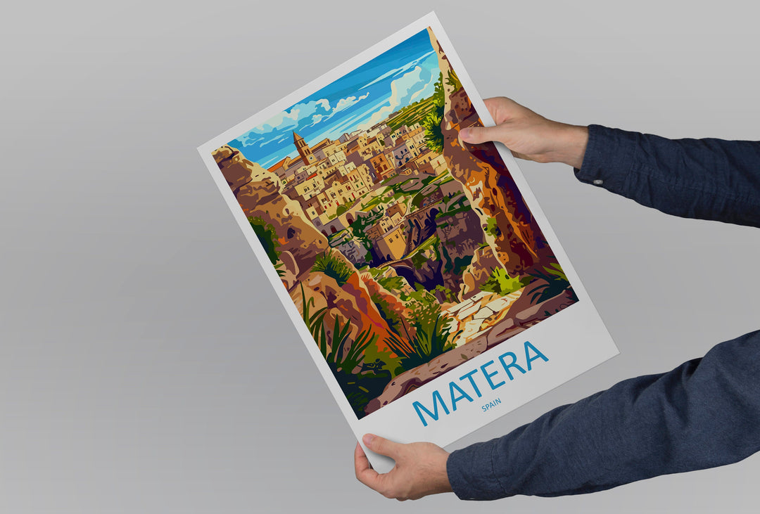 Matera Travel Print Wall Art Matera Wall Hanging Home Décor Matera Gift Art Lovers Italy Art Lover Gift Matera Print Matera Travel Gift Art