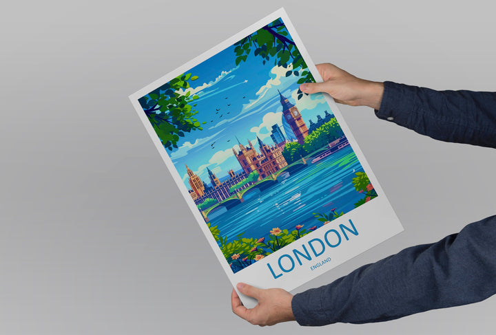 London Travel Print Wall Art London Wall Hanging Home Décor London Gift Art Lovers England Art Lover Gift London Travel Gift