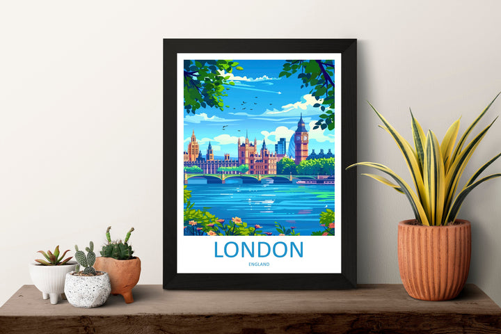 London Travel Print Wall Art London Wall Hanging Home Décor London Gift Art Lovers England Art Lover Gift London Travel Gift