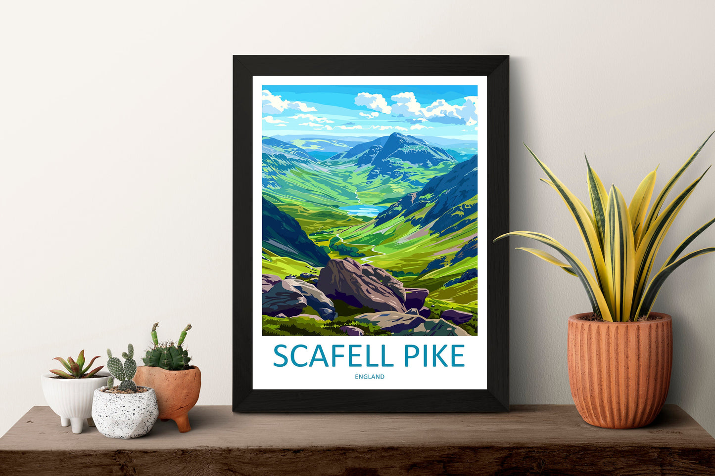 Scafell Pike Travel Print Wall Art Scafell Pike Wall Hanging Home Décor Scafell Pike Gift Art Lovers England Art Lover Gift Scafell Pike