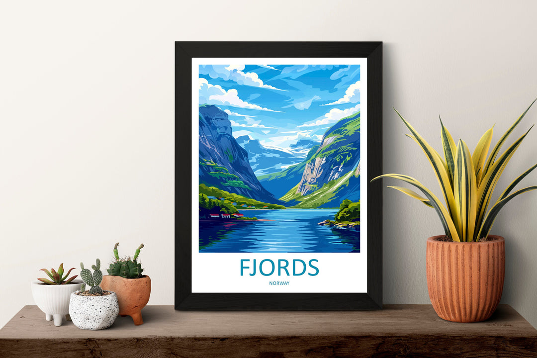 The Fjords Travel Print The Fjords Norway Home Décor The Fjords Art Print Norwegian Mountains Room Print For Scandinavian Mountains Gift Art