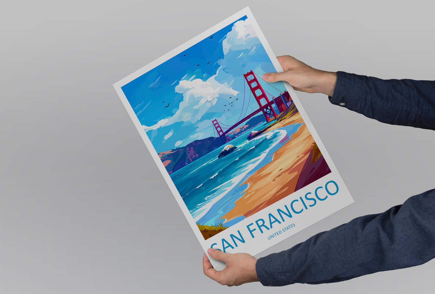 San Francisco Golden Gate Travel Print Wall Art San Francisco Wall Hanging Home Décor San Francisco Gift Art Lovers California Art Lover