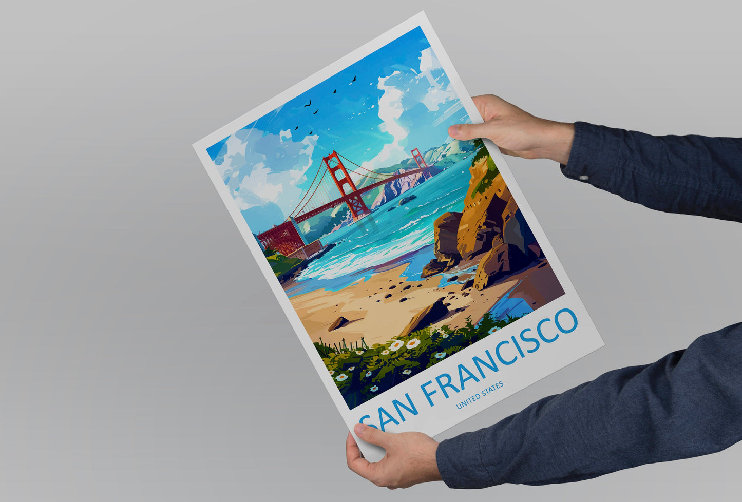 San Francisco Golden Gate Travel Print Wall Art San Francisco Wall Hanging Home Décor San Francisco Gift Art Lovers California Art Lover