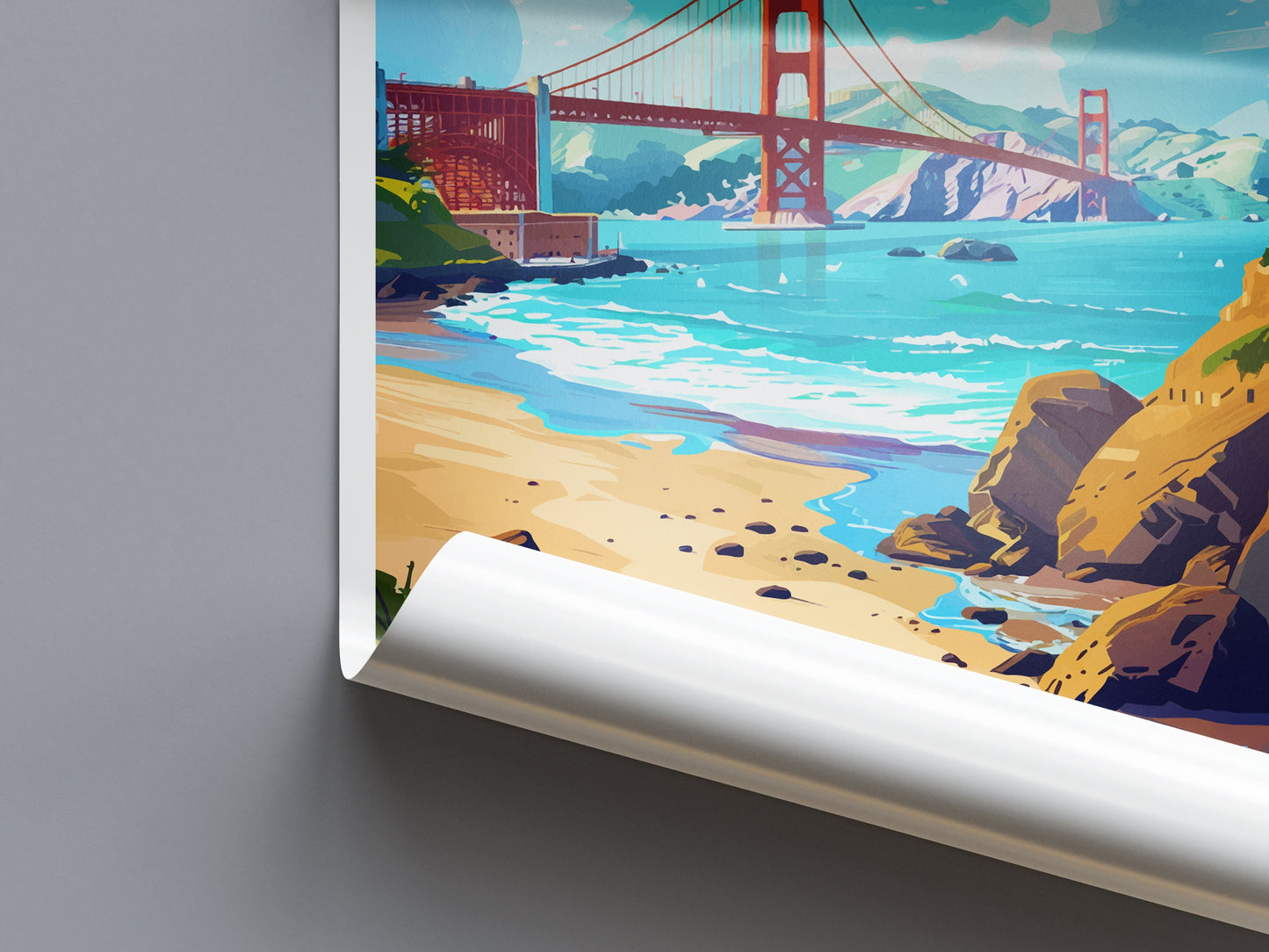 San Francisco Golden Gate Travel Print Wall Art San Francisco Wall Hanging Home Décor San Francisco Gift Art Lovers California Art Lover