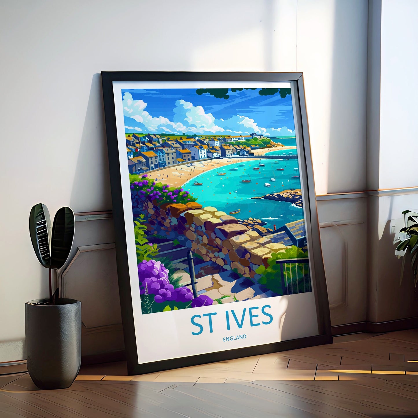 St Ives Travel Print Wall Art St Ives Wall Hanging Home Décor St Ives Gift Art Lovers Cornwall Art Lover Gift
