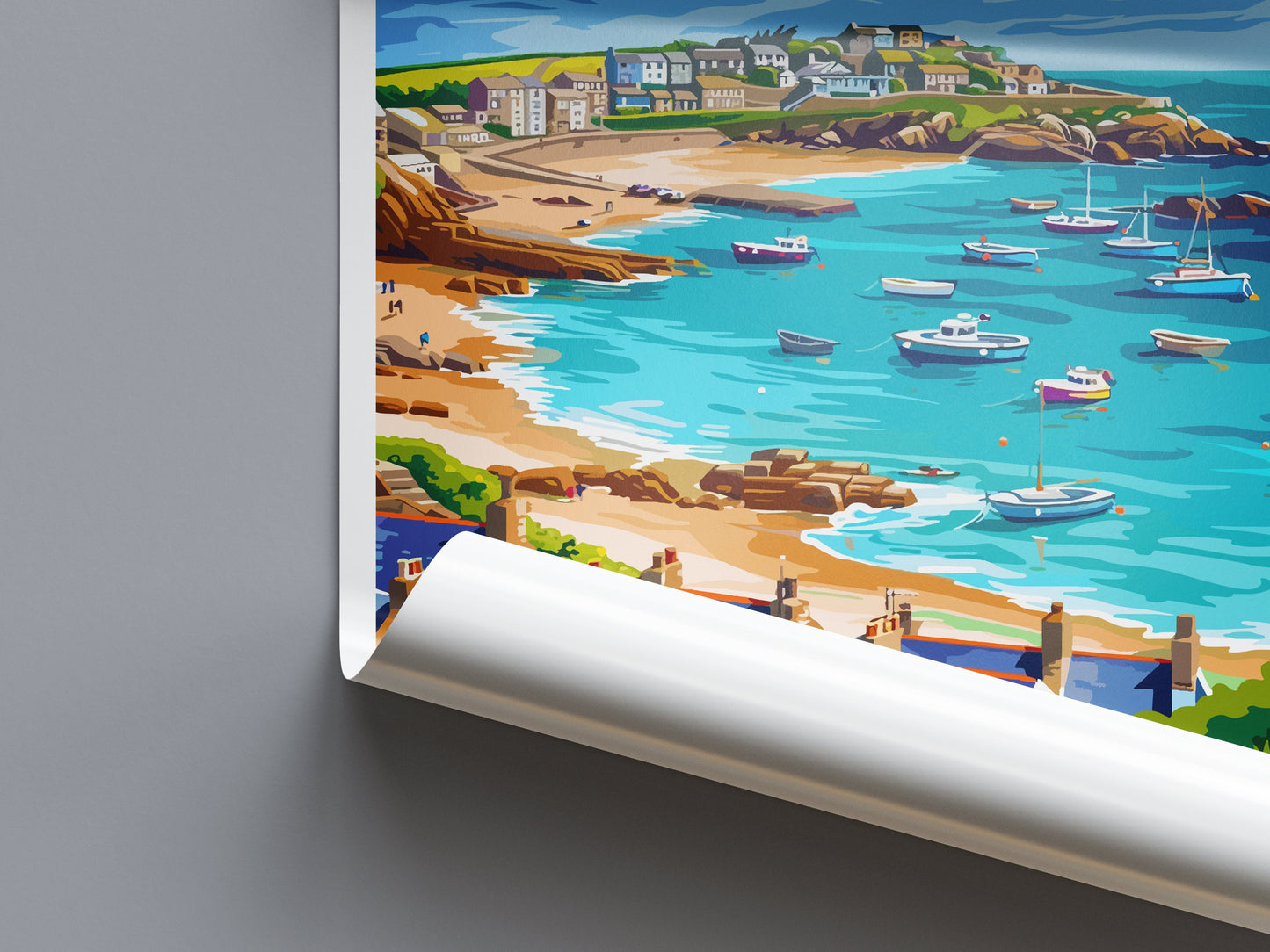 St Ives Travel Print Wall Art St Ives Wall Hanging Home Décor St Ives Gift Art Lovers Cornwall Art Lover Gift