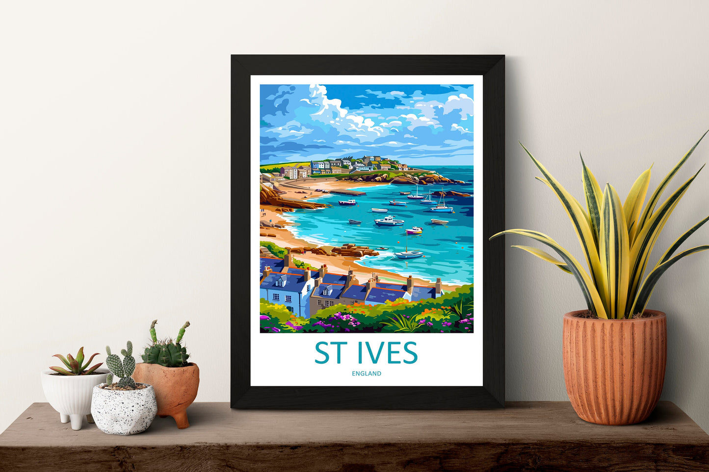 St Ives Travel Print Wall Art St Ives Wall Hanging Home Décor St Ives Gift Art Lovers Cornwall Art Lover Gift