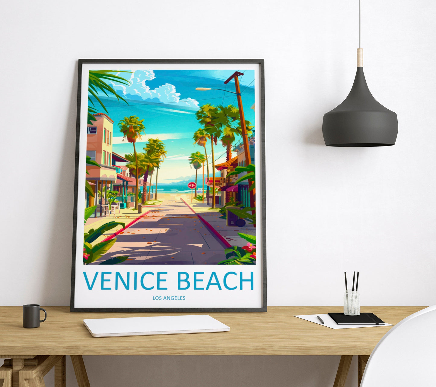 Venice Beach Travel Print Wall Art Venice Beach Wall Hanging Home Décor Venice Beach Gift Art Lovers California Art Lover Gift Venice Beach