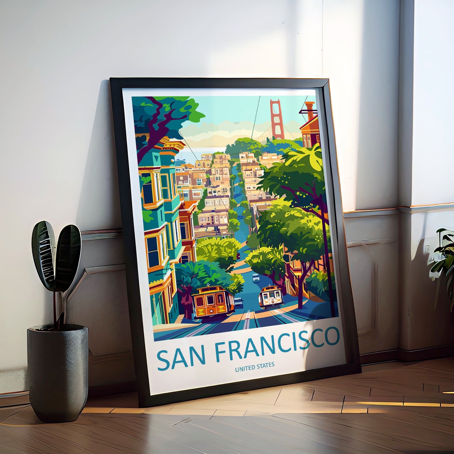 San Francisco Golden Gate Travel Print Wall Art San Francisco Wall Hanging Home Décor San Francisco Gift Art Lovers California Art Lover