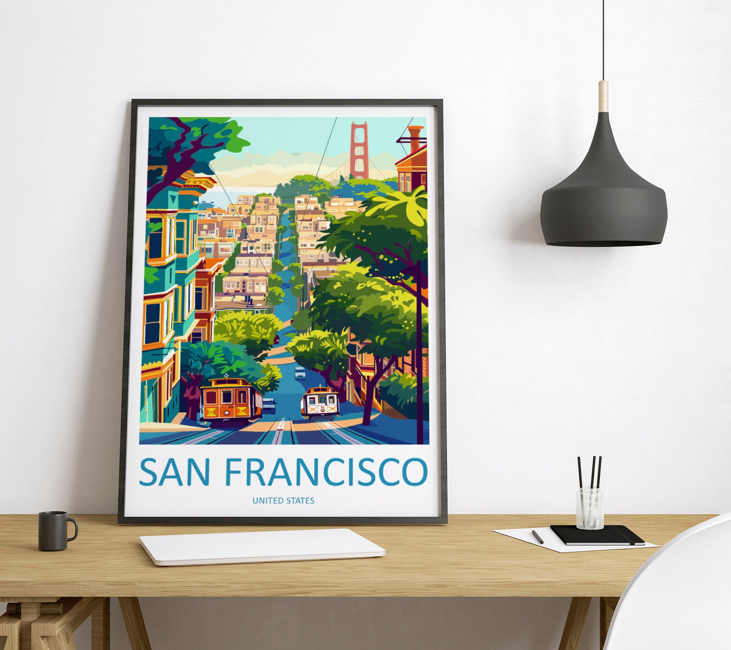 San Francisco Golden Gate Travel Print Wall Art San Francisco Wall Hanging Home Décor San Francisco Gift Art Lovers California Art Lover