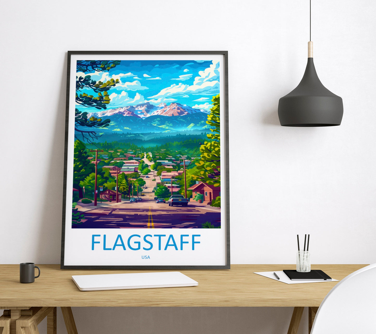 Flagstaff Travel Print Wall Art Flagstaff Wall Hanging Home Décor Flagstaff Gift Art Lovers Arizona Art Lover Gift Arizona Travel Print