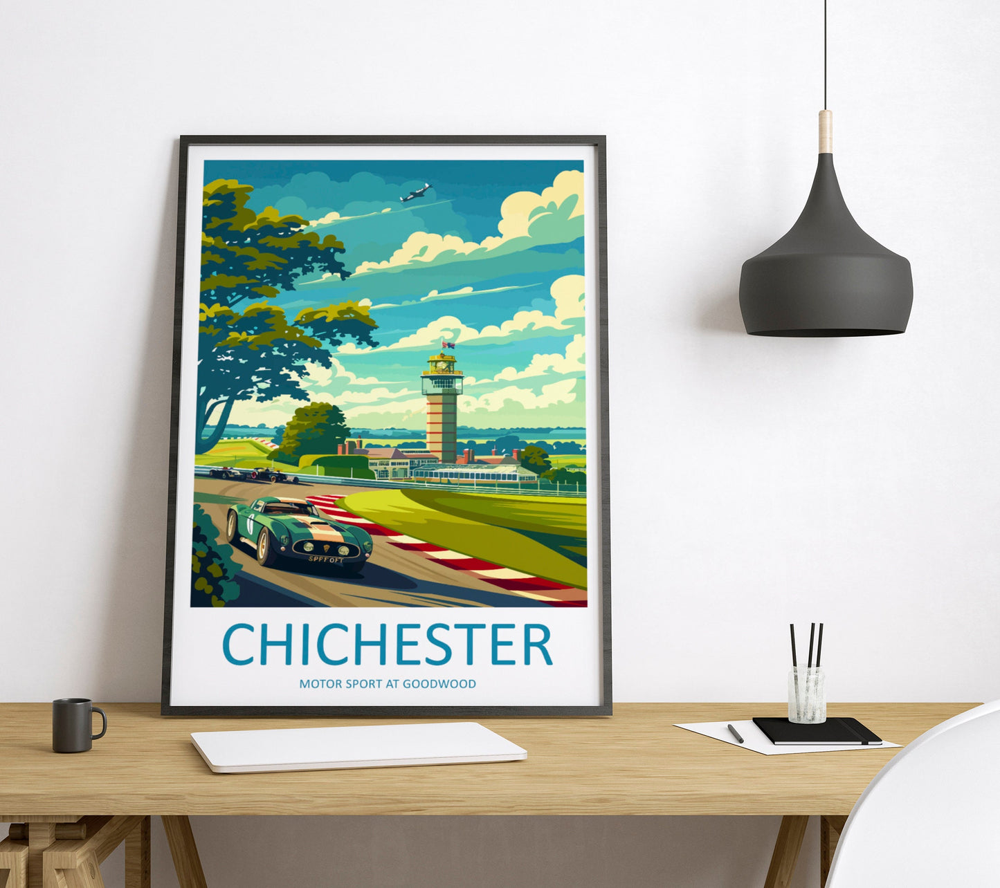 Chichester Motorsport At Goodwood Travel Print Wall Art Chichester Wall Hanging Home Décor Chichester Gift Art Lovers England Art Lover Gift