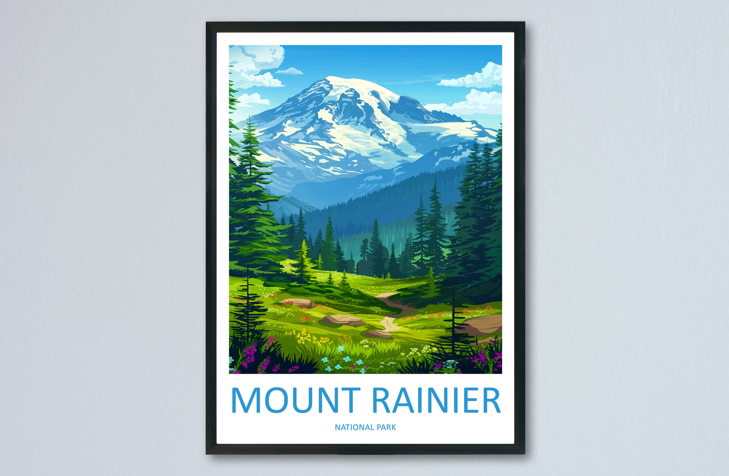 Mount Rainier National Park Travel Print Wall Art Mount Rainier National Park Wall Hanging Home Décor Mount Rainier National Park Gift Art