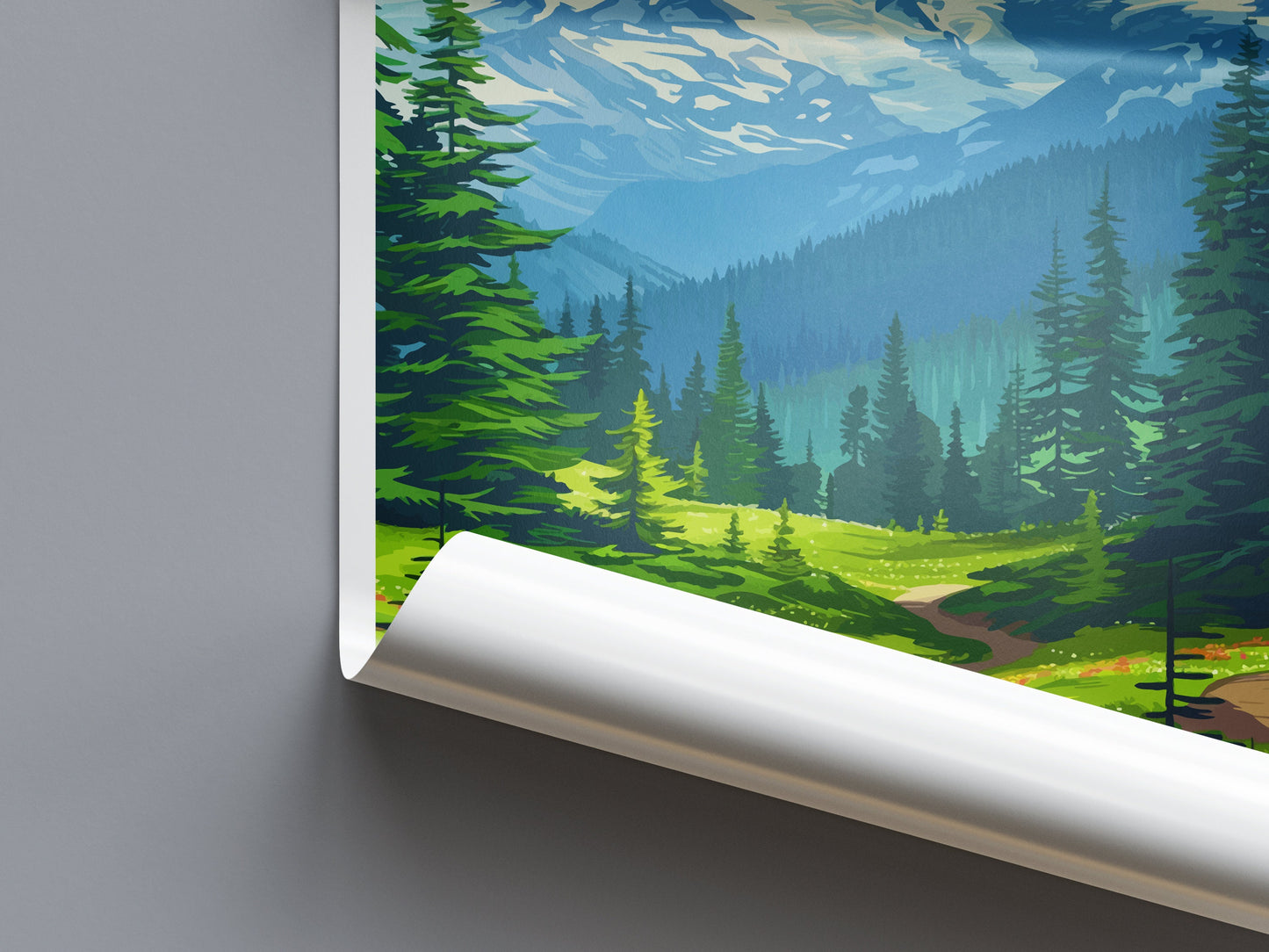 Mount Rainier National Park Travel Print Wall Art Mount Rainier National Park Wall Hanging Home Décor Mount Rainier National Park Gift Art