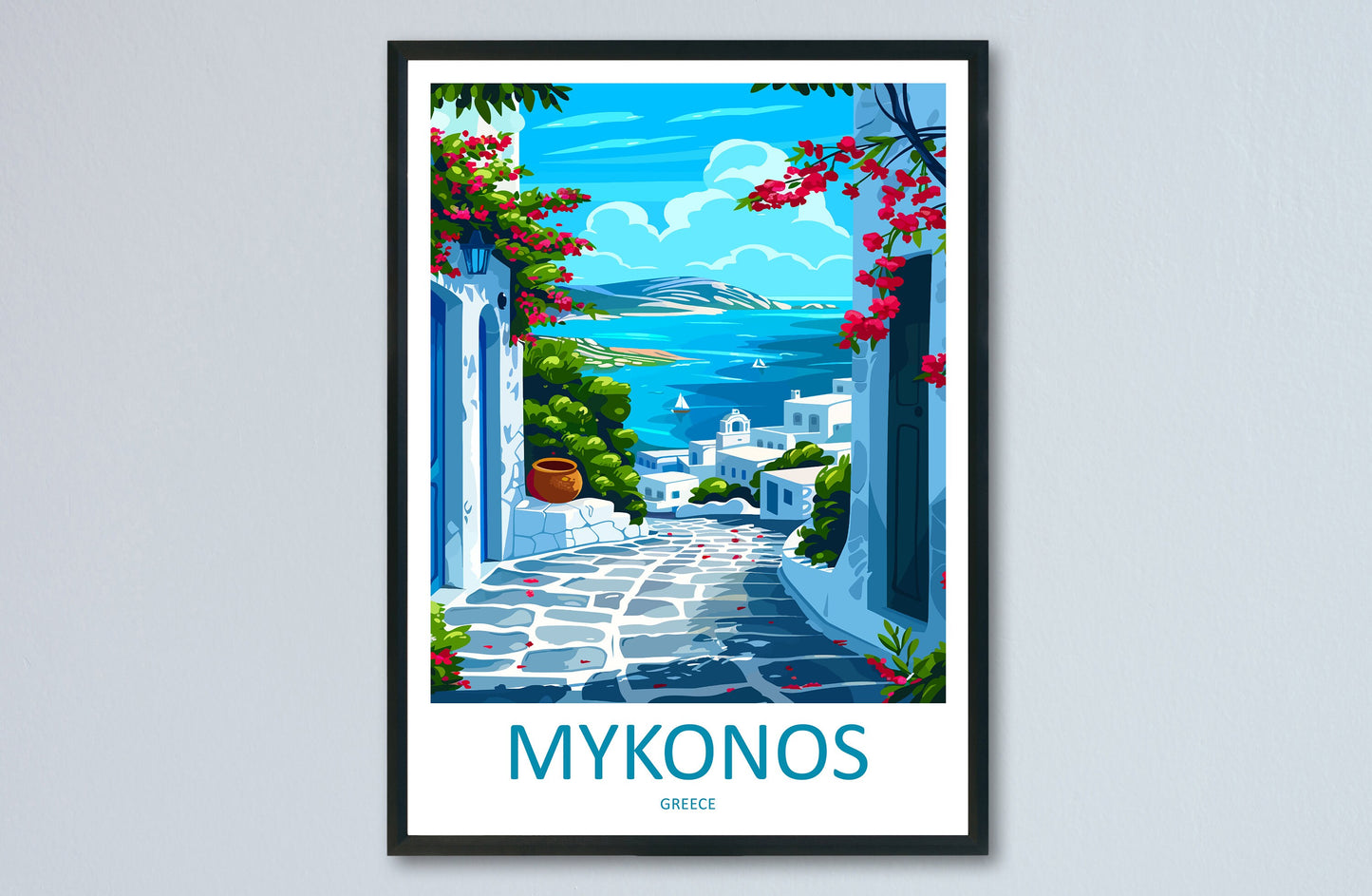 Mykonos Travel Print Wall Art Mykonos Greece Wall Hanging Home Decoration Mykonos Gift Art Lovers Wall Art Print Mykonos Greece Wall Poster