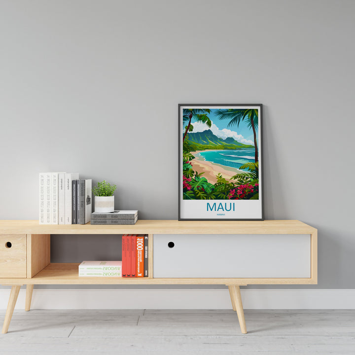 Maui Travel Print Wall Art Maui Wall Hanging Home Décor Maui Gift Art Lovers Hawaii Art Lover Gift Print Artwork
