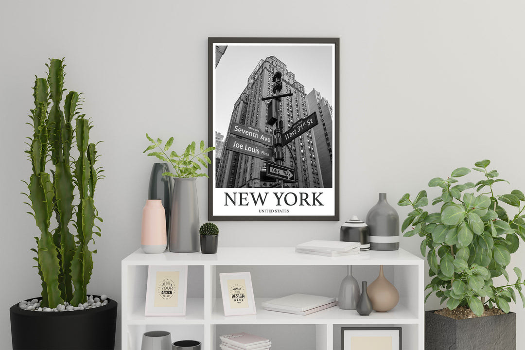 New York Sign Photo Print of New York Travel Photo Hanging Decor Photo Travel Art Gift For Travel Artwork Wall Art Framed Photo Travel Print