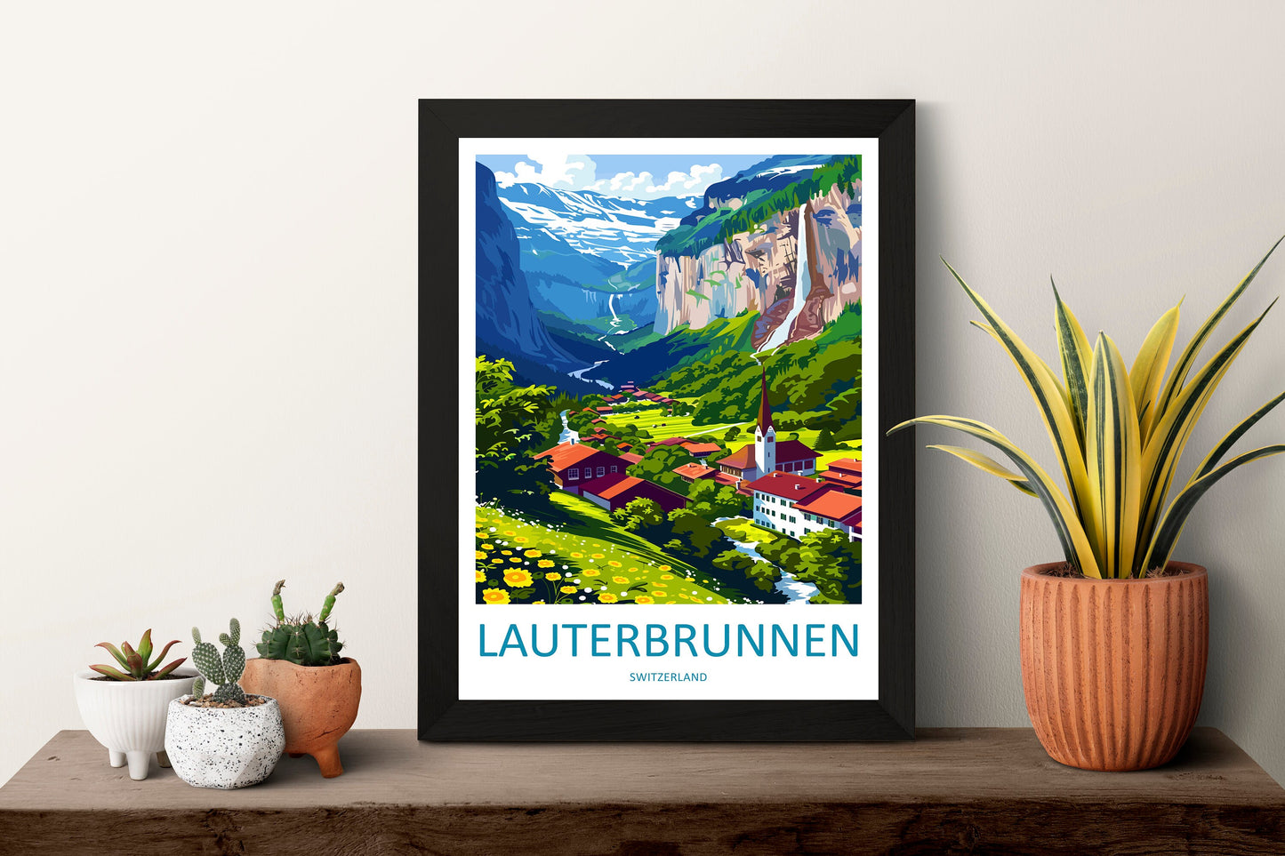Lauterbrunnen Print Lauterbrunnen Home Décor Switzerland Art Print Lauterbrunnen Wall Print For Switzerland Gift Wall Hanging Switzerland