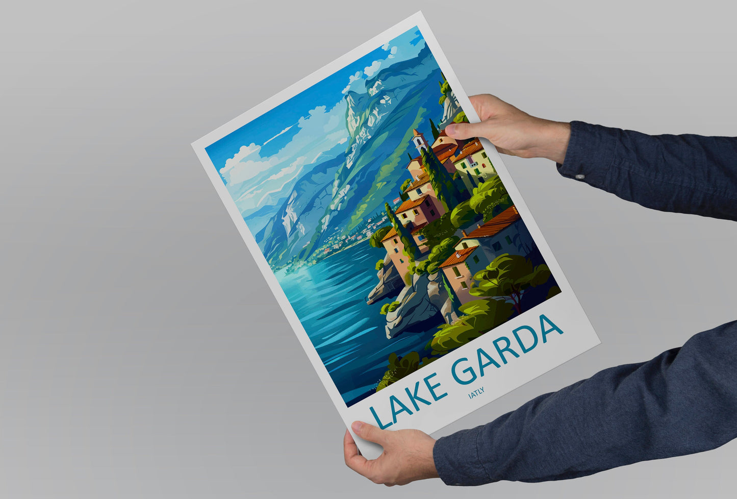 Lake Garda Travel Print Wall Art Lake Garda Wall Hanging Home Decoration Lake Garda Gift Art Lovers Wall Art Print Art Lake Garda Travel Art