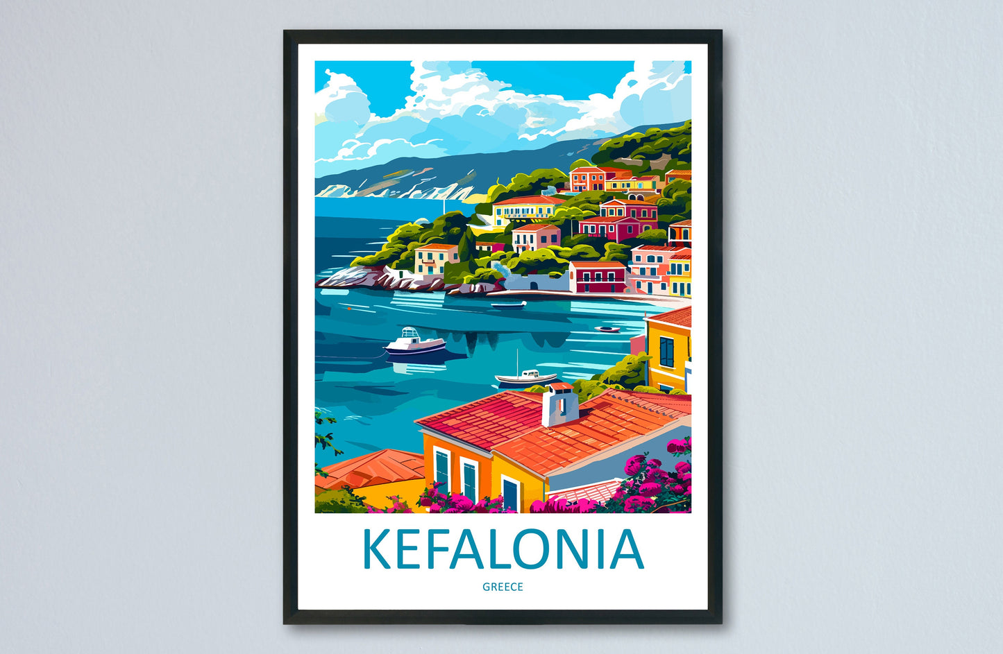 Kefalonia Travel Print Wall Art Kefalonia Greece Wall Hanging Home Decoration Kefalonia Gift Art Lovers Wall Art Print Kefalonia Wall Décor