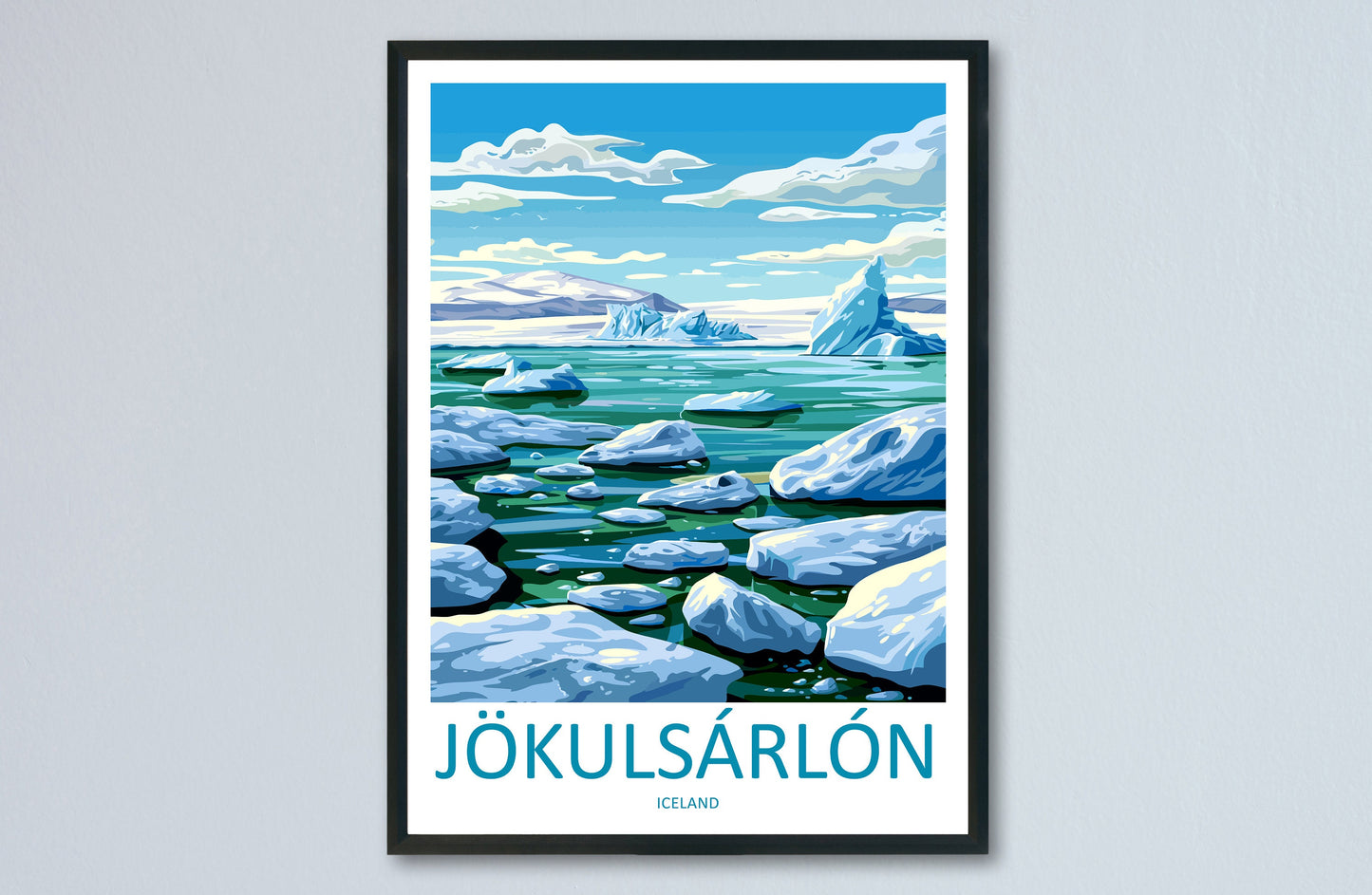 Jokulsarlon Travel Print Wall Art Jokulsarlon Wall Hanging Home Décor Jokulsarlon Gift Art Lovers Iceland Art Lover Gift Jokulsarlon Print