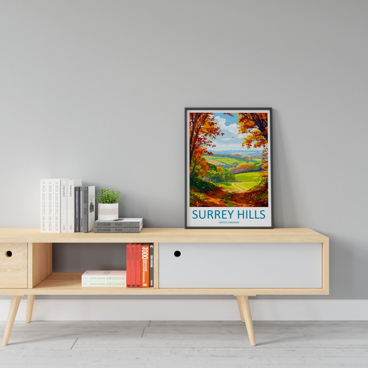 Surrey Hills Travel Print Wall Art Surrey Hills Wall Hanging Home Decoration Surrey Hills Gift Art Lovers Wall Art Print Art Surrey Hills