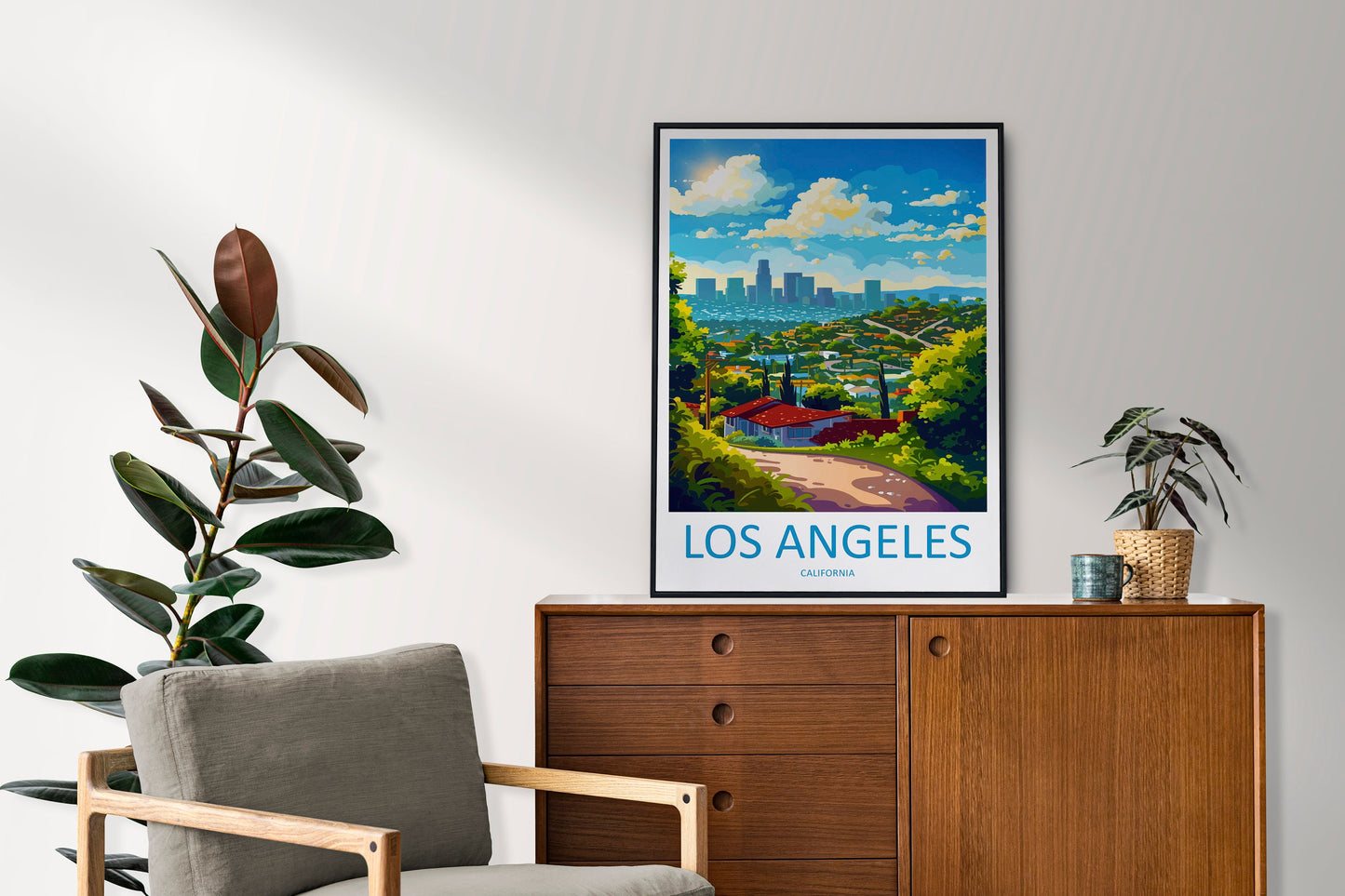 Los Angeles Travel Print Wall Art Los Angeles Wall Hanging Home Décor Los Angeles Gift Art Lovers California Art Lover Gift Los Angeles Deco