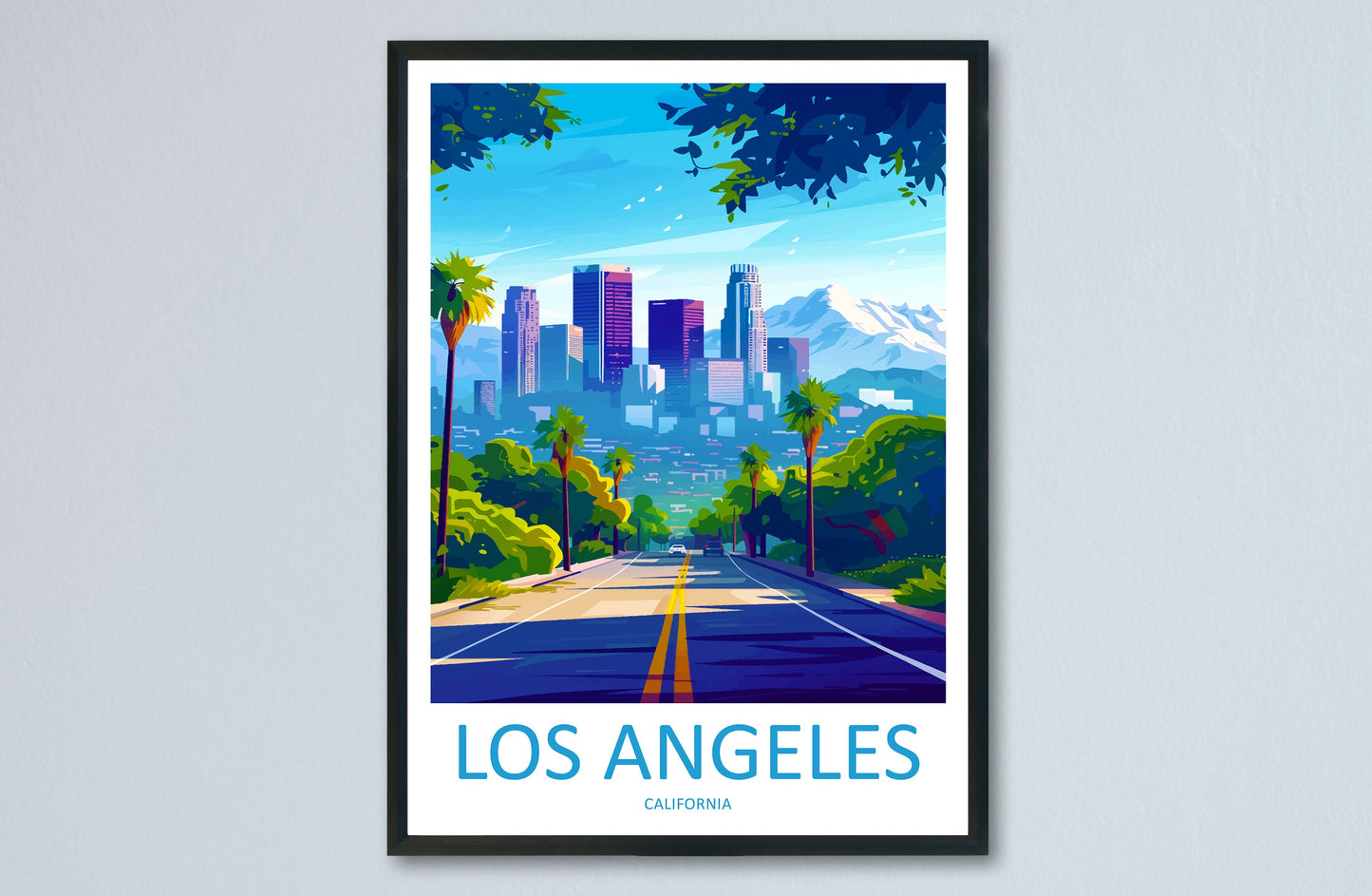 Los Angeles Travel Print Wall Art Los Angeles Wall Hanging Home Décor Los Angeles Gift Art Lovers California Art Lover Gift Los Angeles Deco