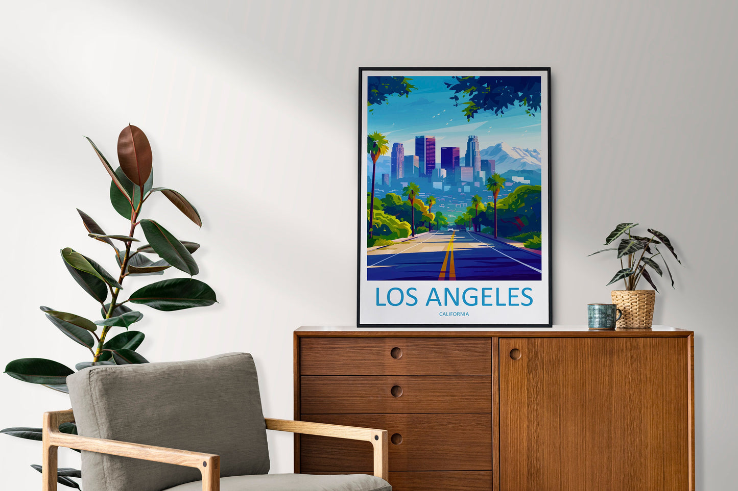 Los Angeles Travel Print Wall Art Los Angeles Wall Hanging Home Décor Los Angeles Gift Art Lovers California Art Lover Gift Los Angeles Deco