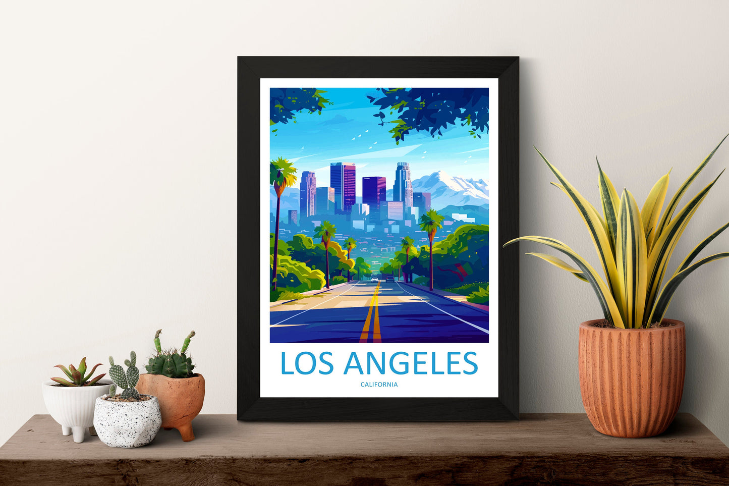 Los Angeles Travel Print Wall Art Los Angeles Wall Hanging Home Décor Los Angeles Gift Art Lovers California Art Lover Gift Los Angeles Deco
