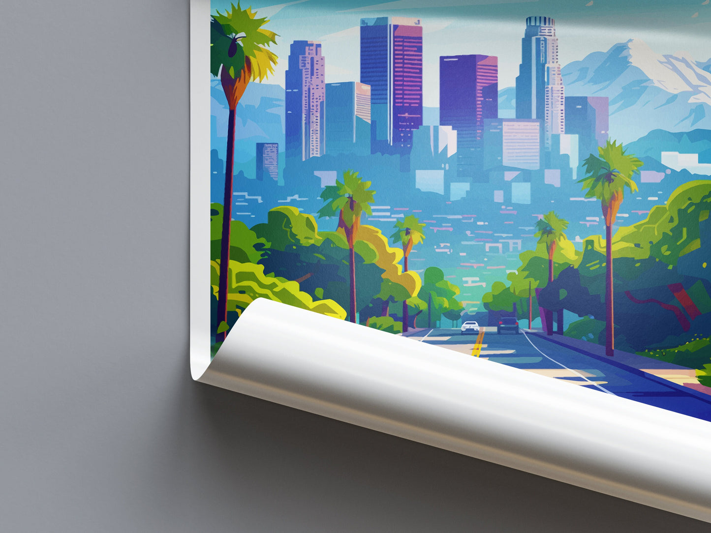 Los Angeles Travel Print Wall Art Los Angeles Wall Hanging Home Décor Los Angeles Gift Art Lovers California Art Lover Gift Los Angeles Deco